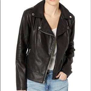 BNWT Guess Faux Leather Moto Jacket Large Gold